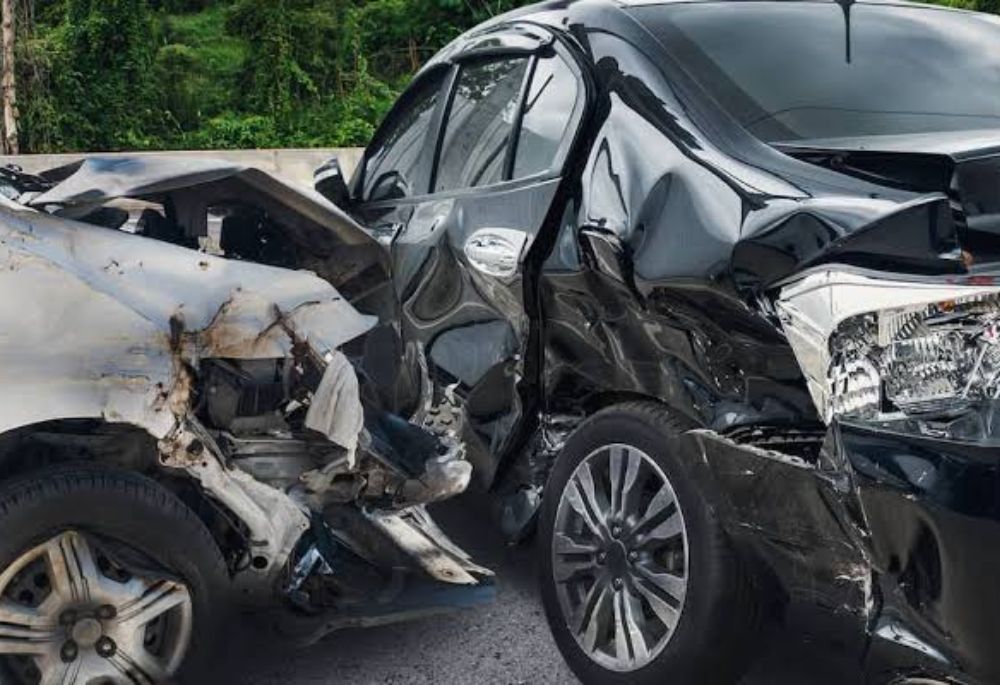 T-Bone Accident Two cars involved in a severe collision