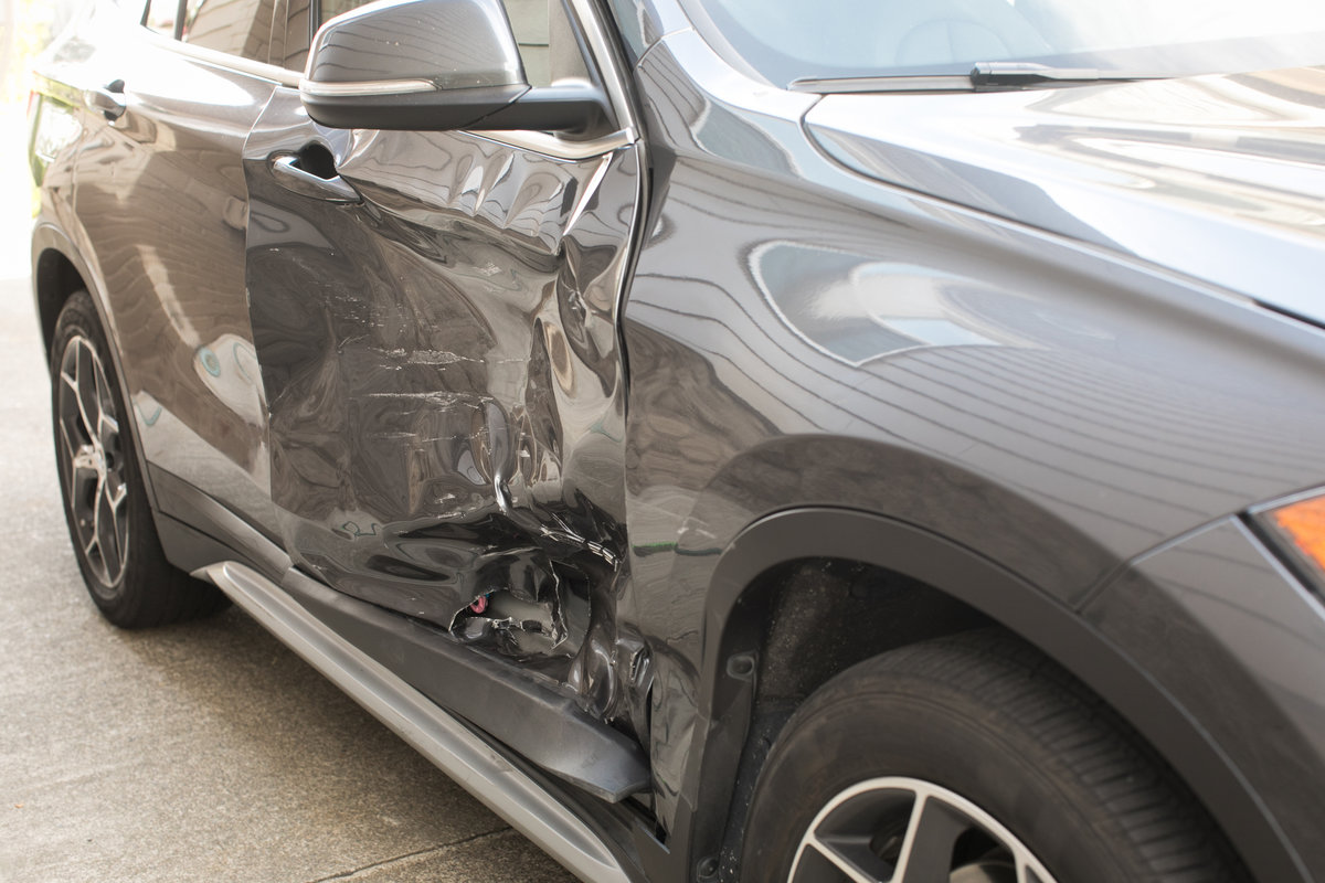 Damaged car after collision